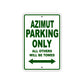 Azimut Parking Only All Others Will Be Towed Sea Ocean Beach Lake Boat Aluminum Metal Sign Plate