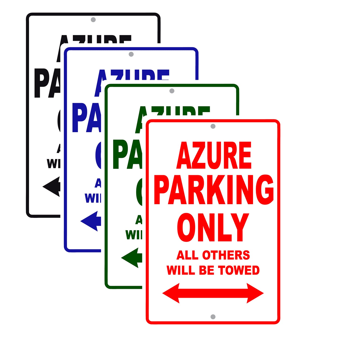 Azure Parking Only All Others Will Be Towed Sea Ocean Beach Lake Boat Aluminum Metal Sign Plate