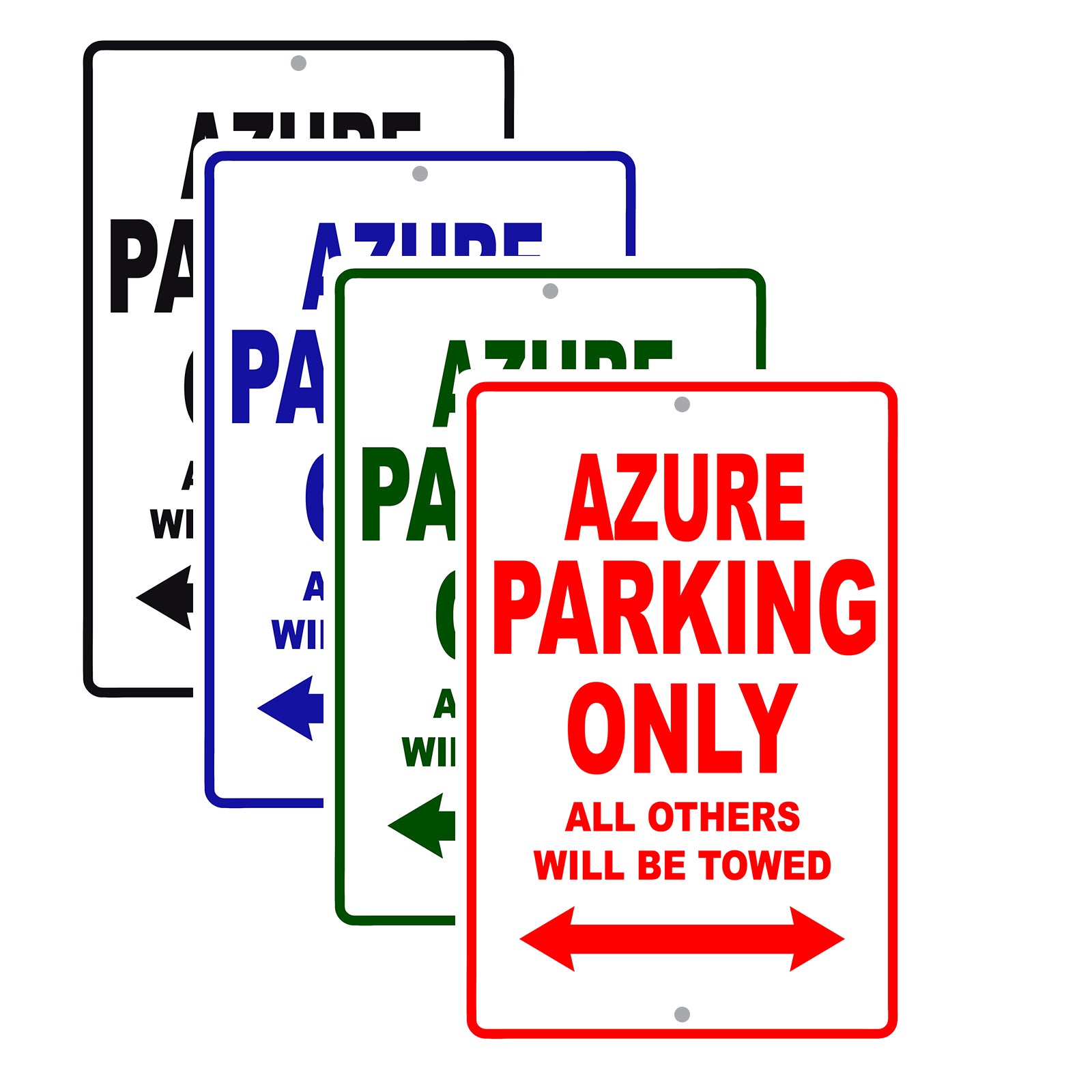 Azure Parking Only All Others Will Be Towed Sea Ocean Beach Lake Boat Aluminum Metal Sign Plate
