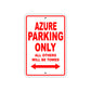 Azure Parking Only All Others Will Be Towed Sea Ocean Beach Lake Boat Aluminum Metal Sign Plate