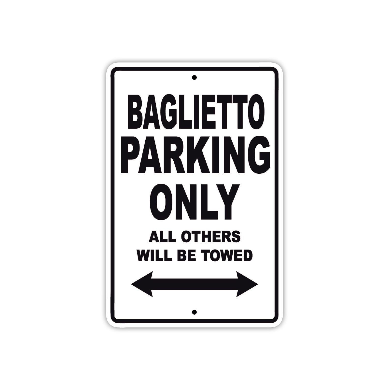 Baglietto Parking Only All Others Will Be Towed Sea Ocean Beach Lake Boat Aluminum Metal Sign Plate