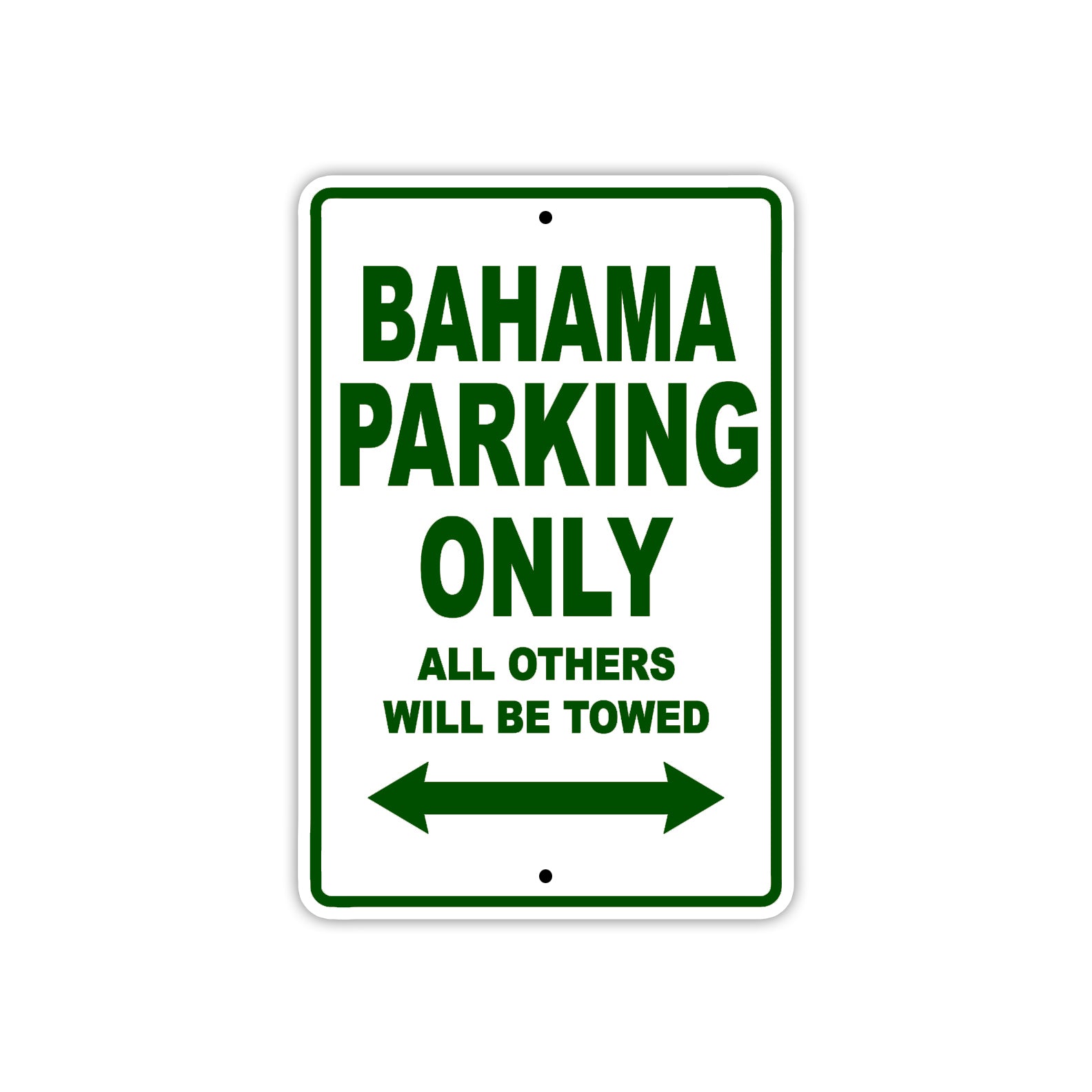 Bahama Parking Only All Others Will Be Towed Sea Ocean Beach Lake Boat Aluminum Metal Sign Plate