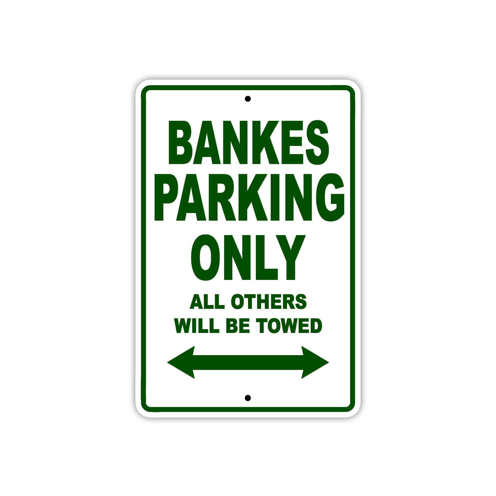 Bankes Parking Only All Others Will Be Towed Sea Ocean Beach Lake Boat Aluminum Metal Sign Plate
