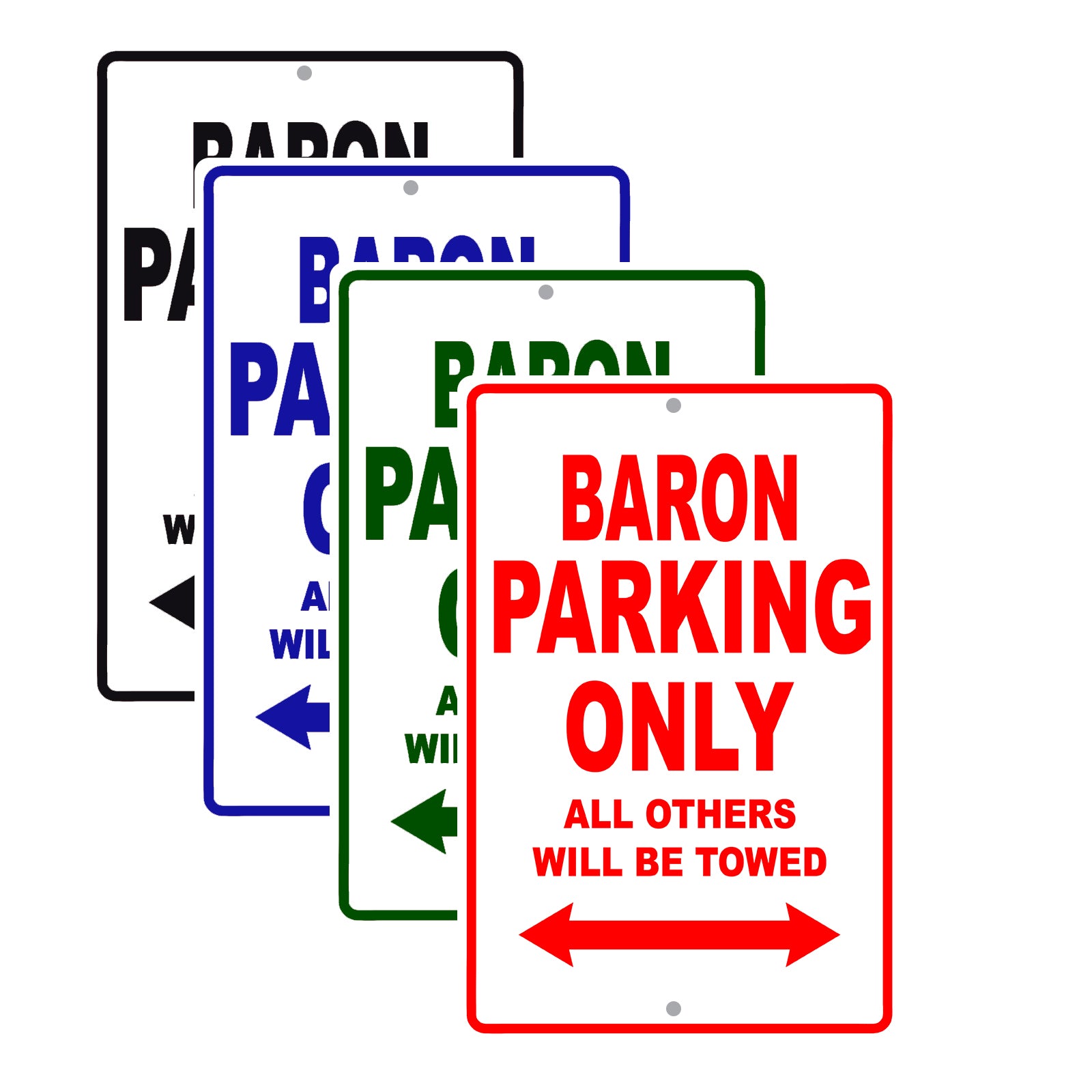 Baron Parking Only All Others Will Be Towed Sea Ocean Beach Lake Boat Aluminum Metal Sign Plate