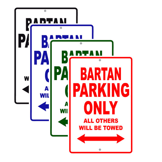 Bartan Parking Only All Others Will Be Towed Sea Ocean Beach Lake Boat Aluminum Metal Sign Plate
