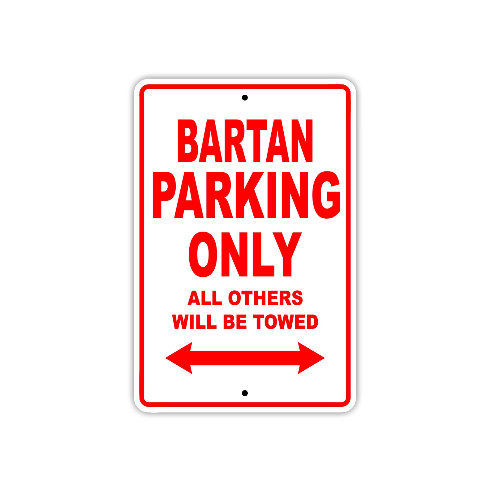Bartan Parking Only All Others Will Be Towed Sea Ocean Beach Lake Boat Aluminum Metal Sign Plate
