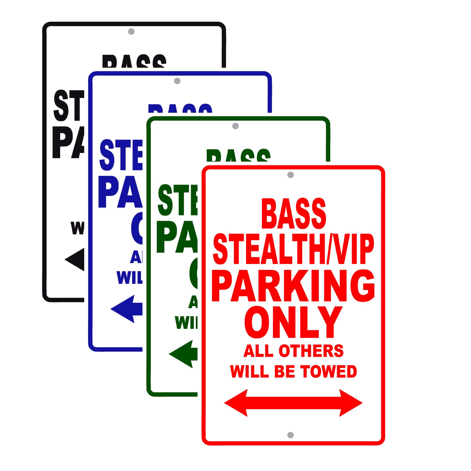 Bass Stealth Vip Parking Only All Others Will Be Towed Sea Ocean Beach Lake Boat Aluminum Metal Sign Plate