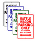 Battle Wagon Works Parking Only All Others Will Be Towed Sea Ocean Beach Lake Boat Aluminum Metal Sign Plate
