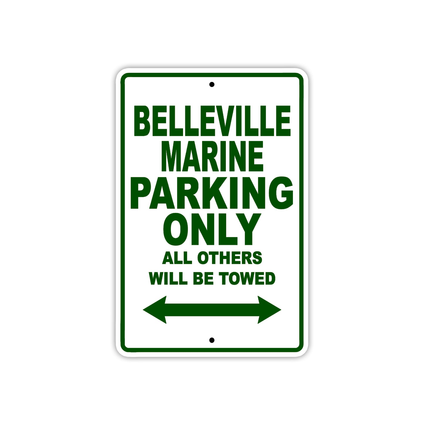 Belleville Marine Parking Only All Others Will Be Towed Sea Ocean Beach Lake Boat Aluminum Metal Sign Plate