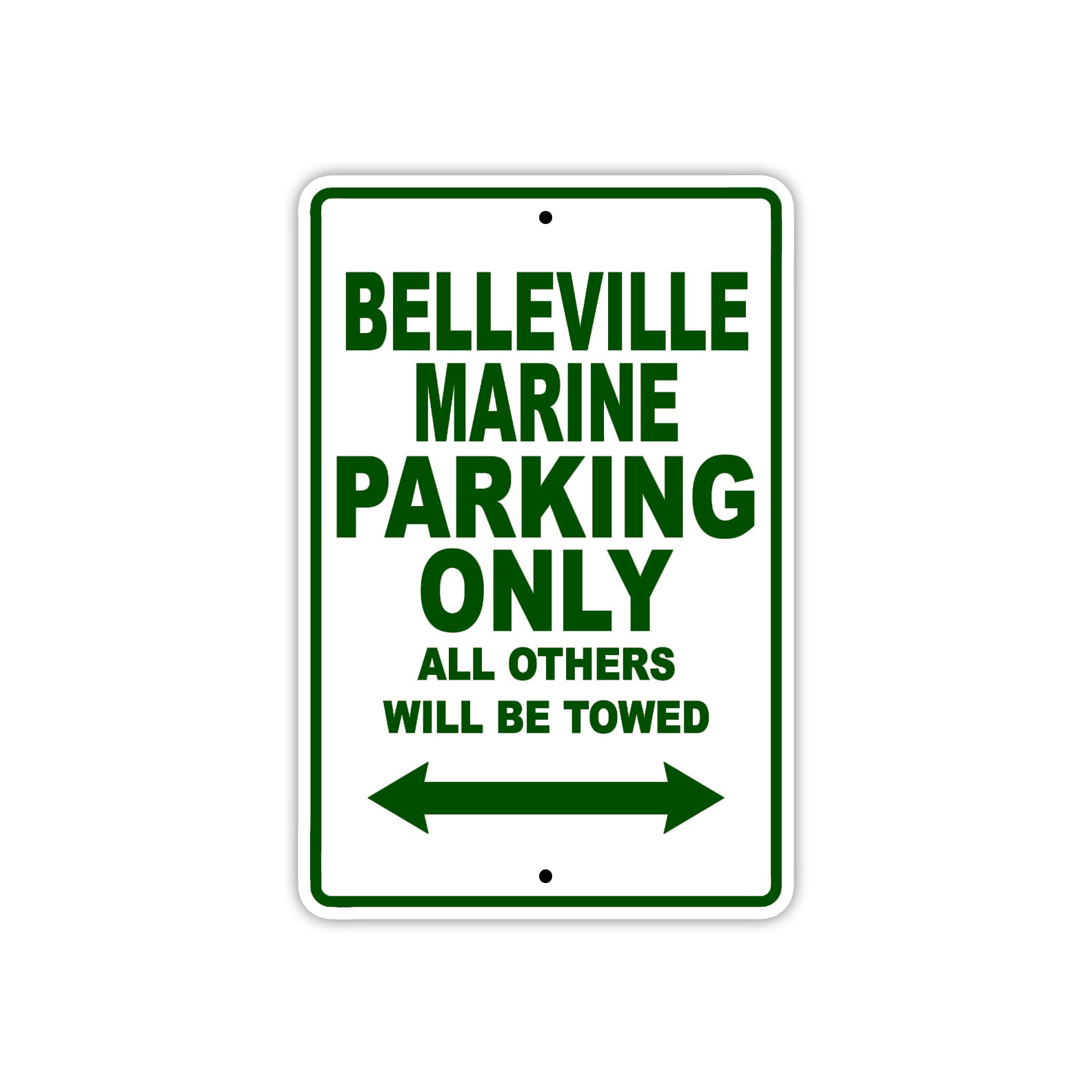 Belleville Marine Parking Only All Others Will Be Towed Sea Ocean Beach Lake Boat Aluminum Metal Sign Plate