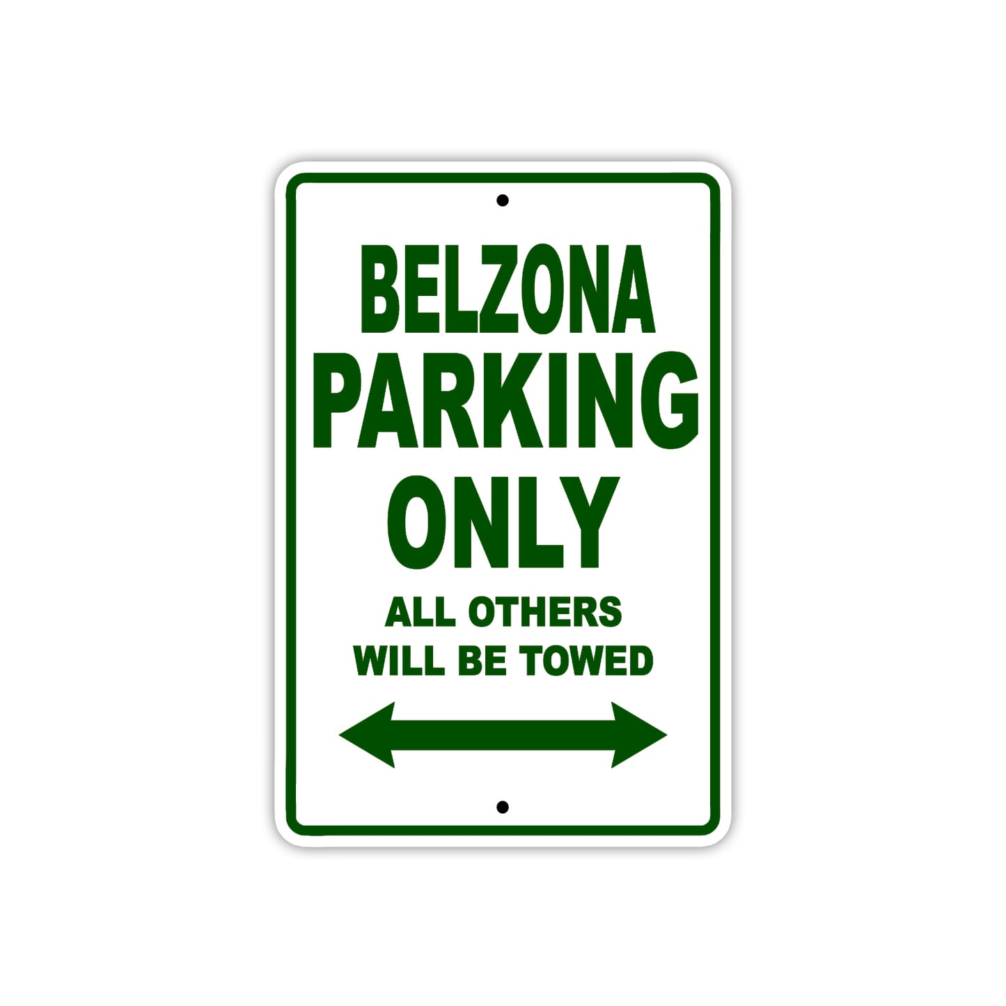 Belzona Parking Only All Others Will Be Towed Sea Ocean Beach Lake Boat Aluminum Metal Sign Plate