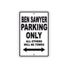 Ben Sawyer Parking Only All Others Will Be Towed Sea Ocean Beach Lake Boat Aluminum Metal Sign Plate