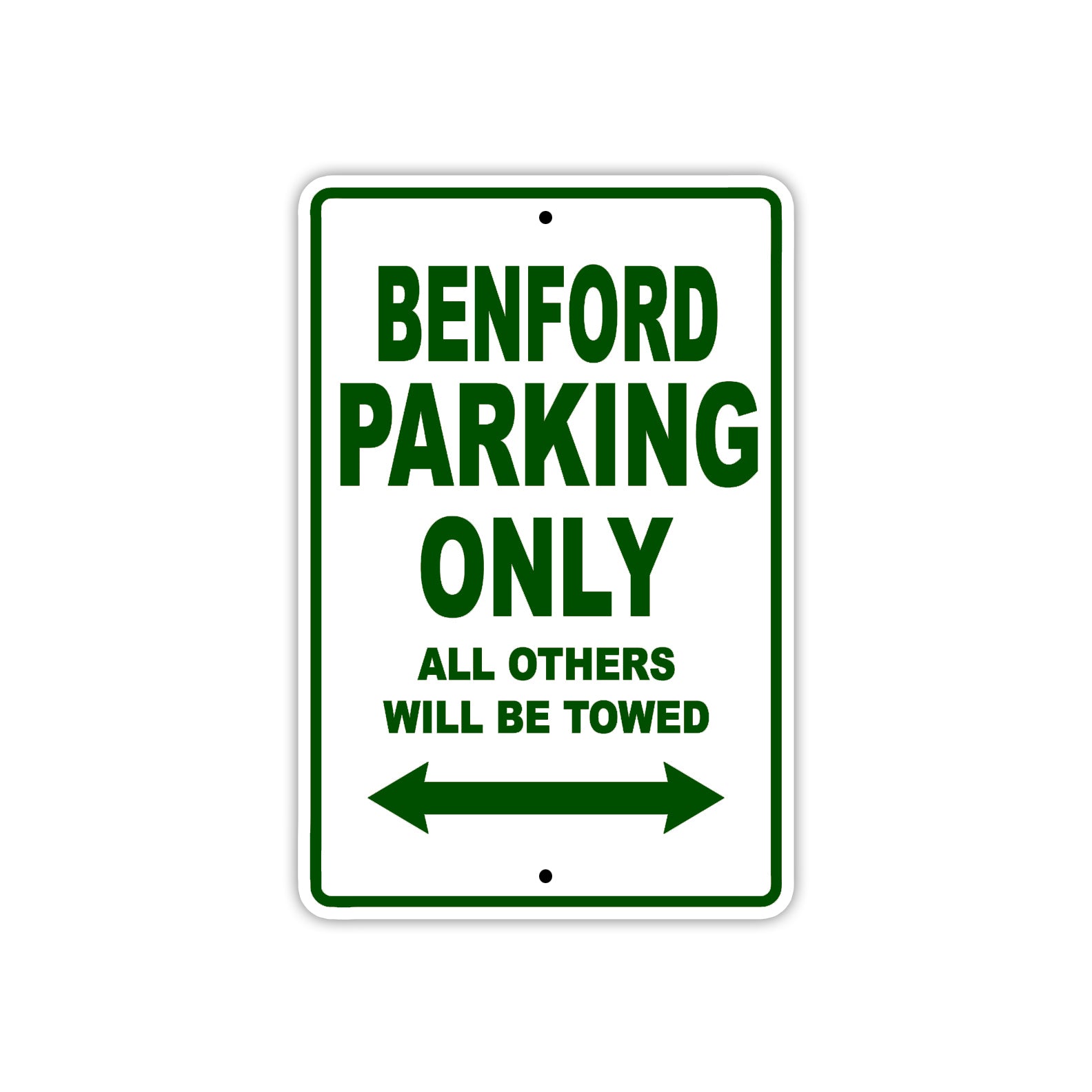 Benford Parking Only All Others Will Be Towed Sea Ocean Beach Lake Boat Aluminum Metal Sign Plate