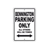 Bennington Parking Only All Others Will Be Towed Sea Ocean Beach Lake Boat Aluminum Metal Sign Plate