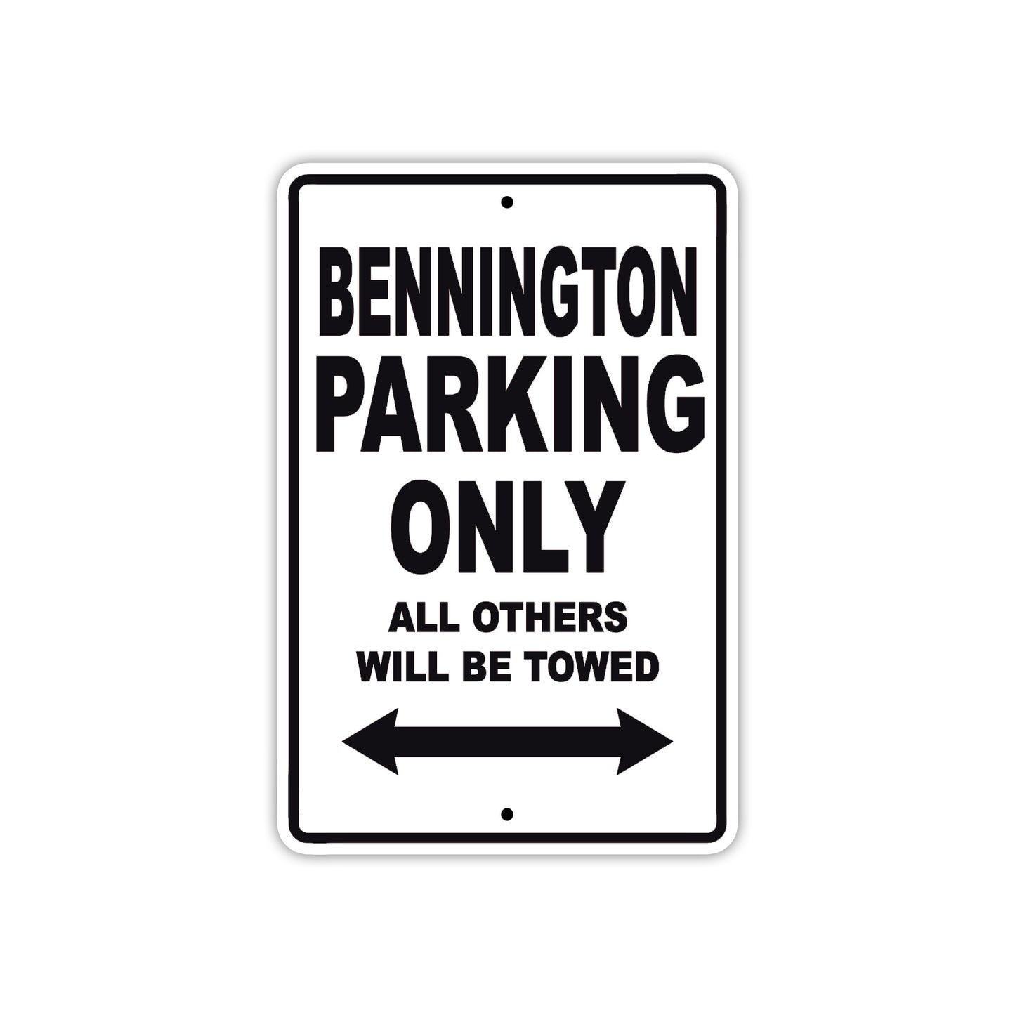 Bennington Parking Only All Others Will Be Towed Sea Ocean Beach Lake Boat Aluminum Metal Sign Plate