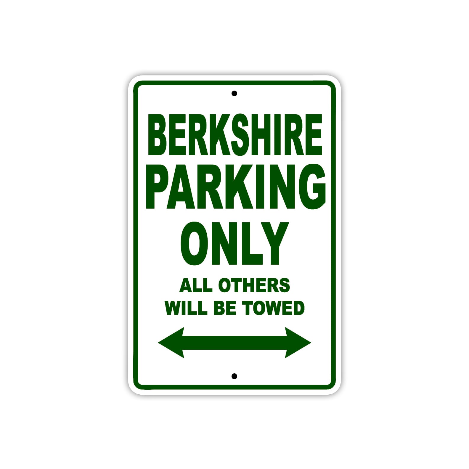 Berkshire Parking Only All Others Will Be Towed Sea Ocean Beach Lake Boat Aluminum Metal Sign Plate