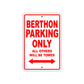 Berthon Parking Only All Others Will Be Towed Sea Ocean Beach Lake Boat Aluminum Metal Sign Plate