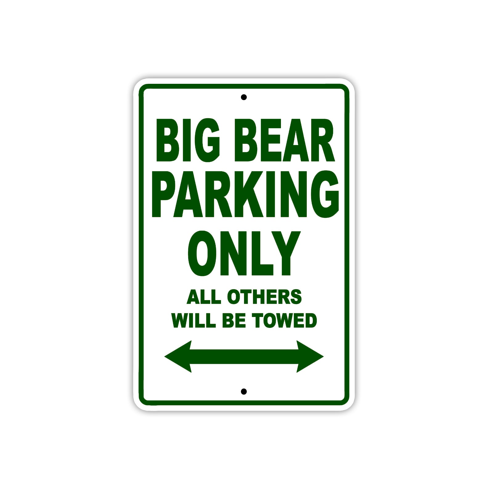 Big Bear Parking Only All Others Will Be Towed Sea Ocean Beach Lake Boat Aluminum Metal Sign Plate