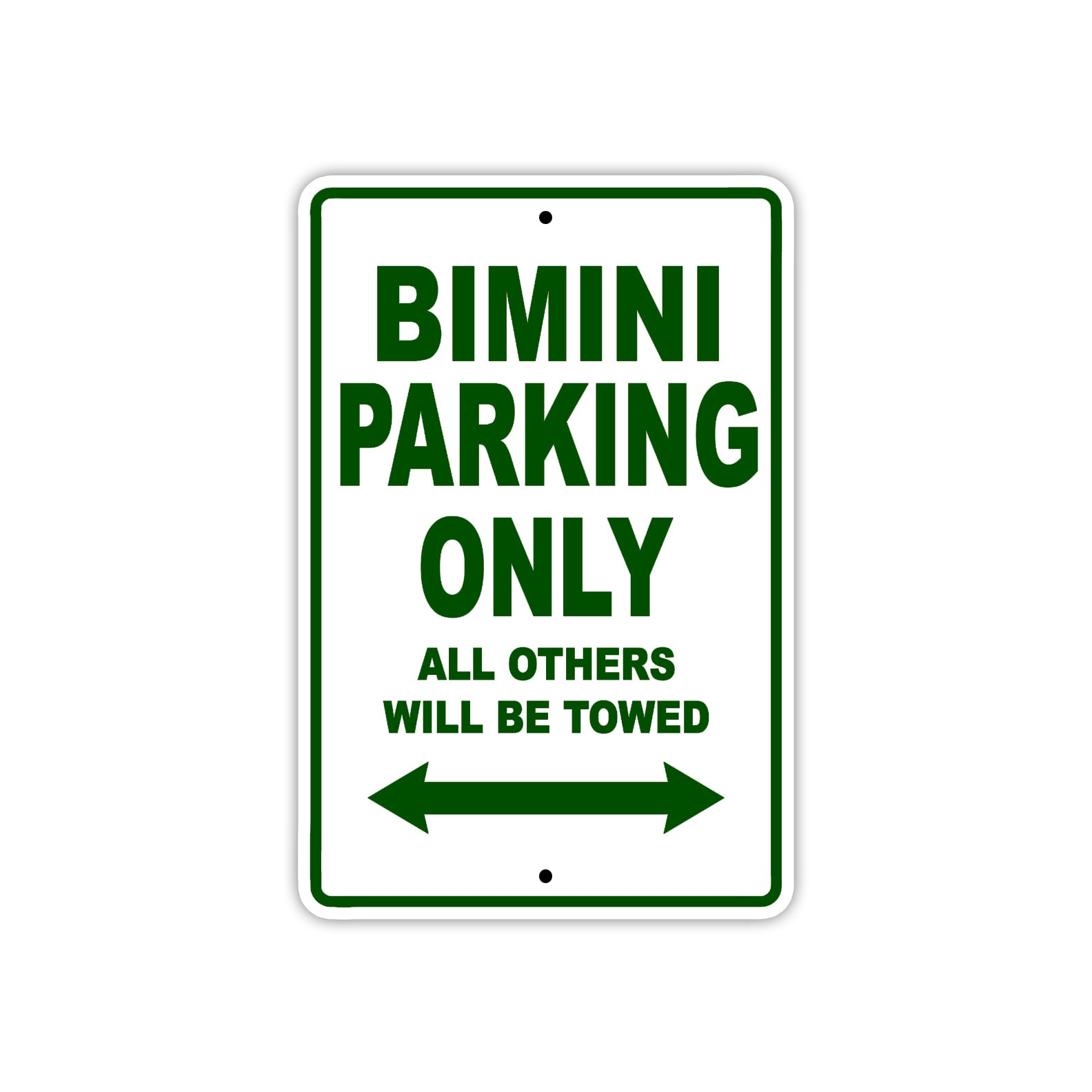 Bimini Parking Only All Others Will Be Towed Sea Ocean Beach Lake Boat Aluminum Metal Sign Plate