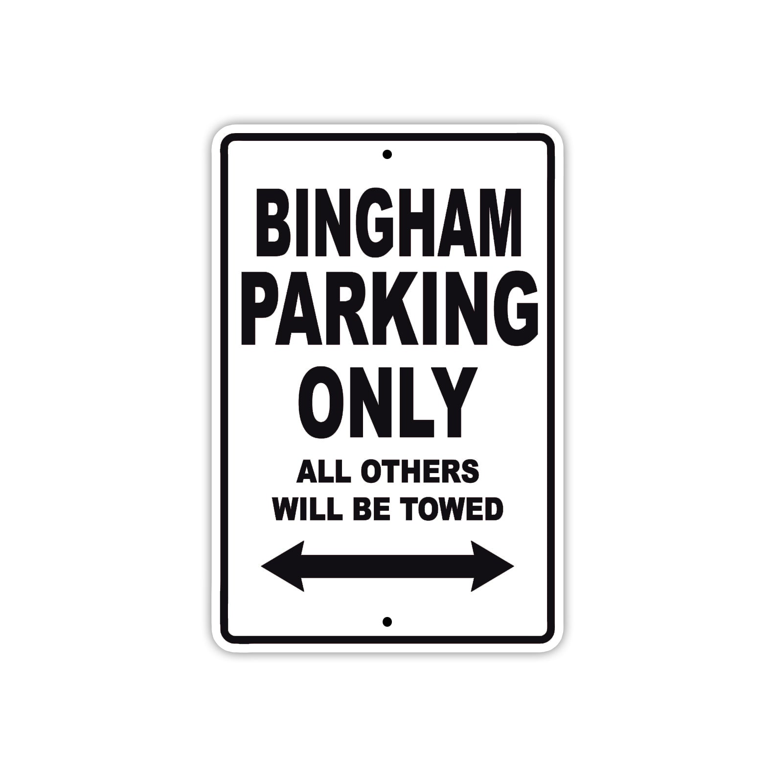 Bingham Parking Only All Others Will Be Towed Sea Ocean Beach Lake Boat Aluminum Metal Sign Plate