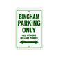 Bingham Parking Only All Others Will Be Towed Sea Ocean Beach Lake Boat Aluminum Metal Sign Plate