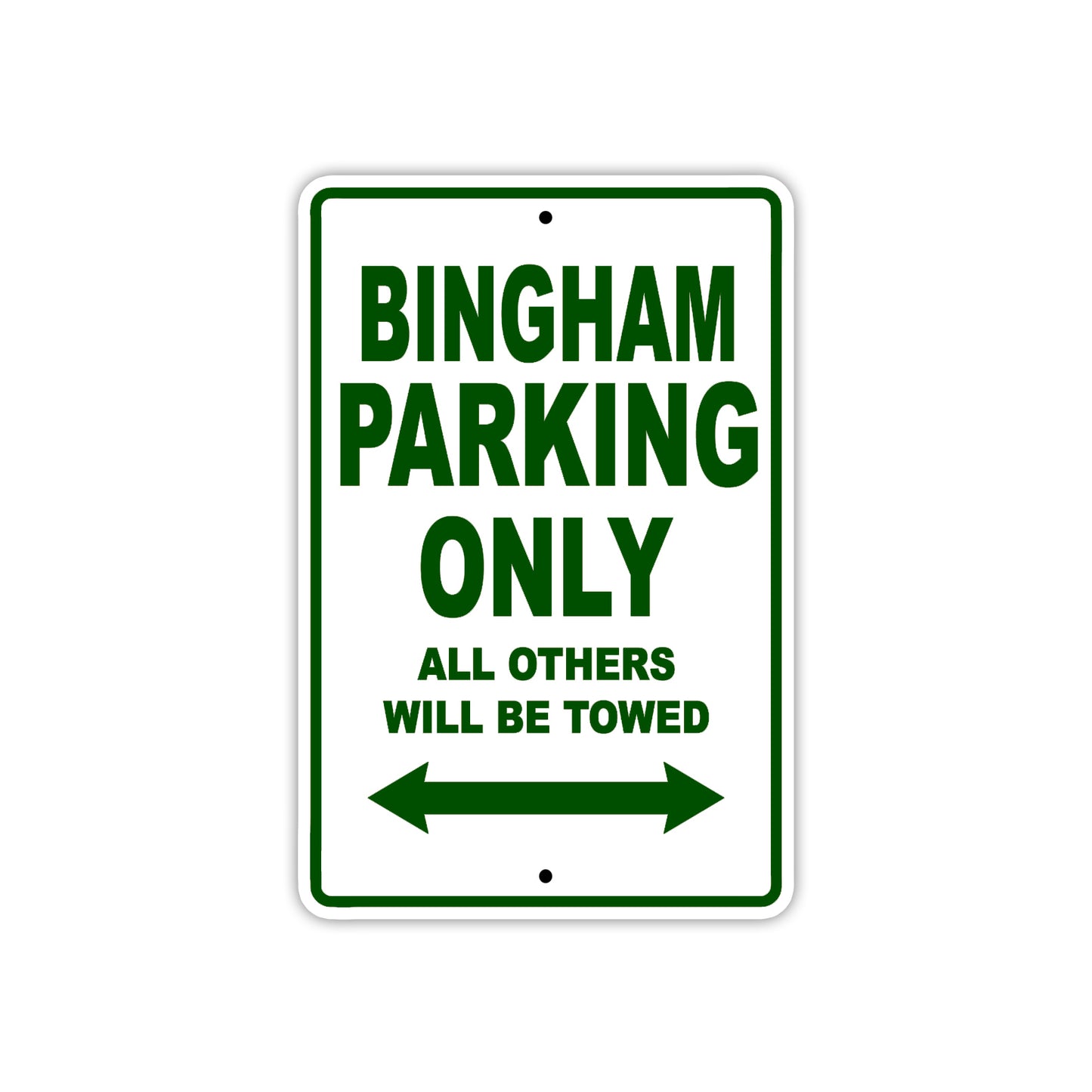 Bingham Parking Only All Others Will Be Towed Sea Ocean Beach Lake Boat Aluminum Metal Sign Plate