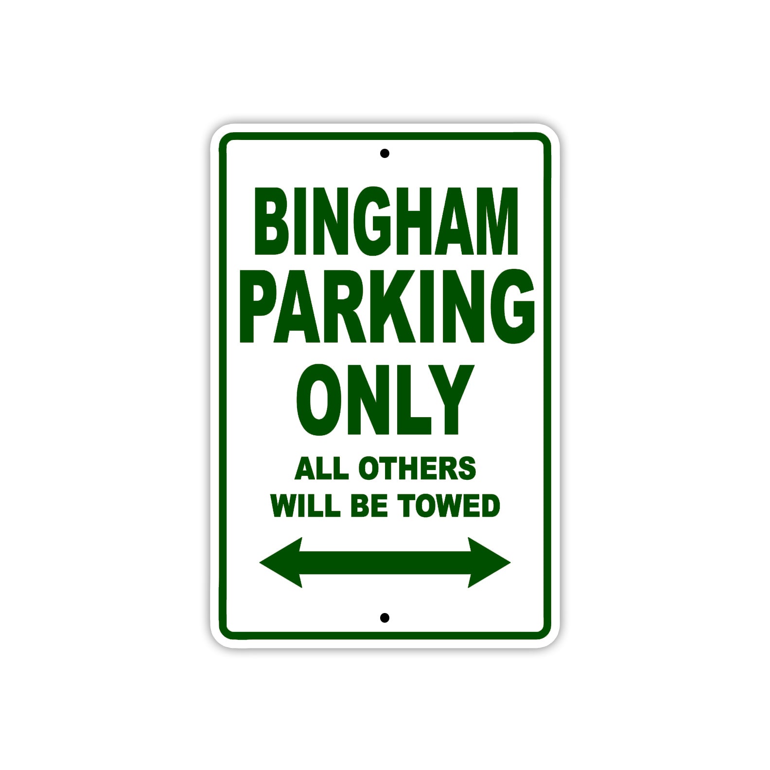 Bingham Parking Only All Others Will Be Towed Sea Ocean Beach Lake Boat Aluminum Metal Sign Plate