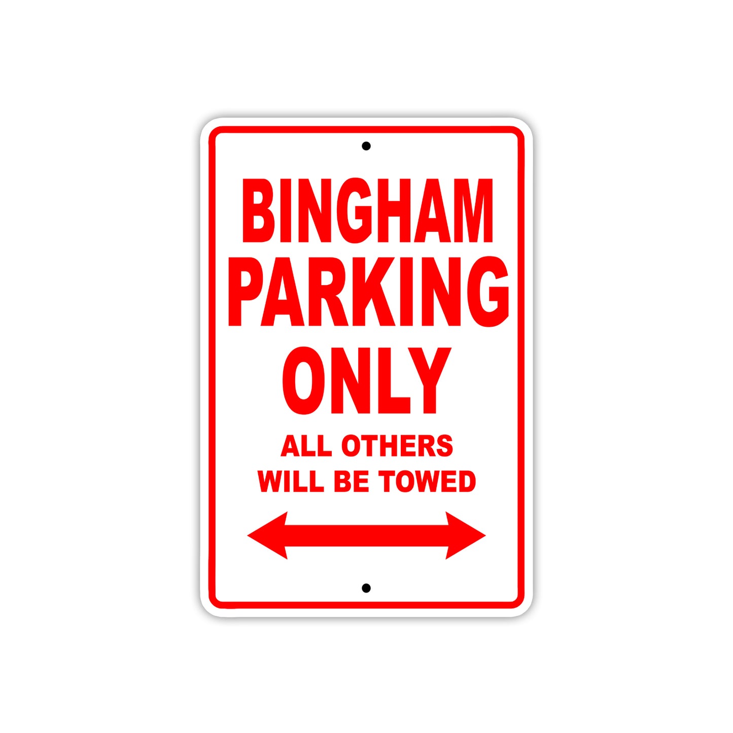 Bingham Parking Only All Others Will Be Towed Sea Ocean Beach Lake Boat Aluminum Metal Sign Plate