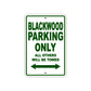 Blackwood Parking Only All Others Will Be Towed Sea Ocean Beach Lake Boat Aluminum Metal Sign Plate