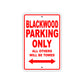 Blackwood Parking Only All Others Will Be Towed Sea Ocean Beach Lake Boat Aluminum Metal Sign Plate