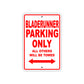Bladerunner Parking Only All Others Will Be Towed Sea Ocean Beach Lake Boat Aluminum Metal Sign Plate