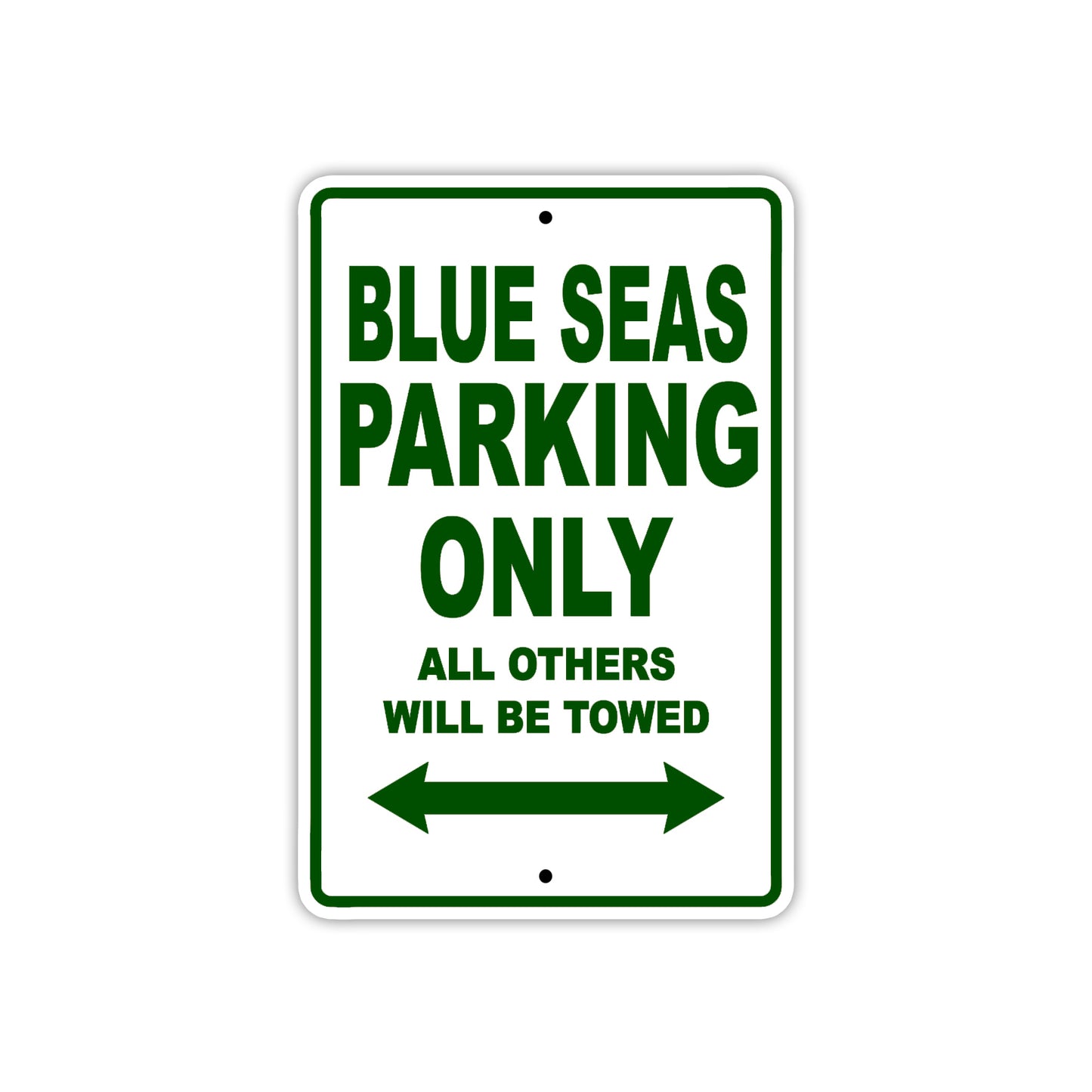 Blue Seas Parking Only All Others Will Be Towed Sea Ocean Beach Lake Boat Aluminum Metal Sign Plate