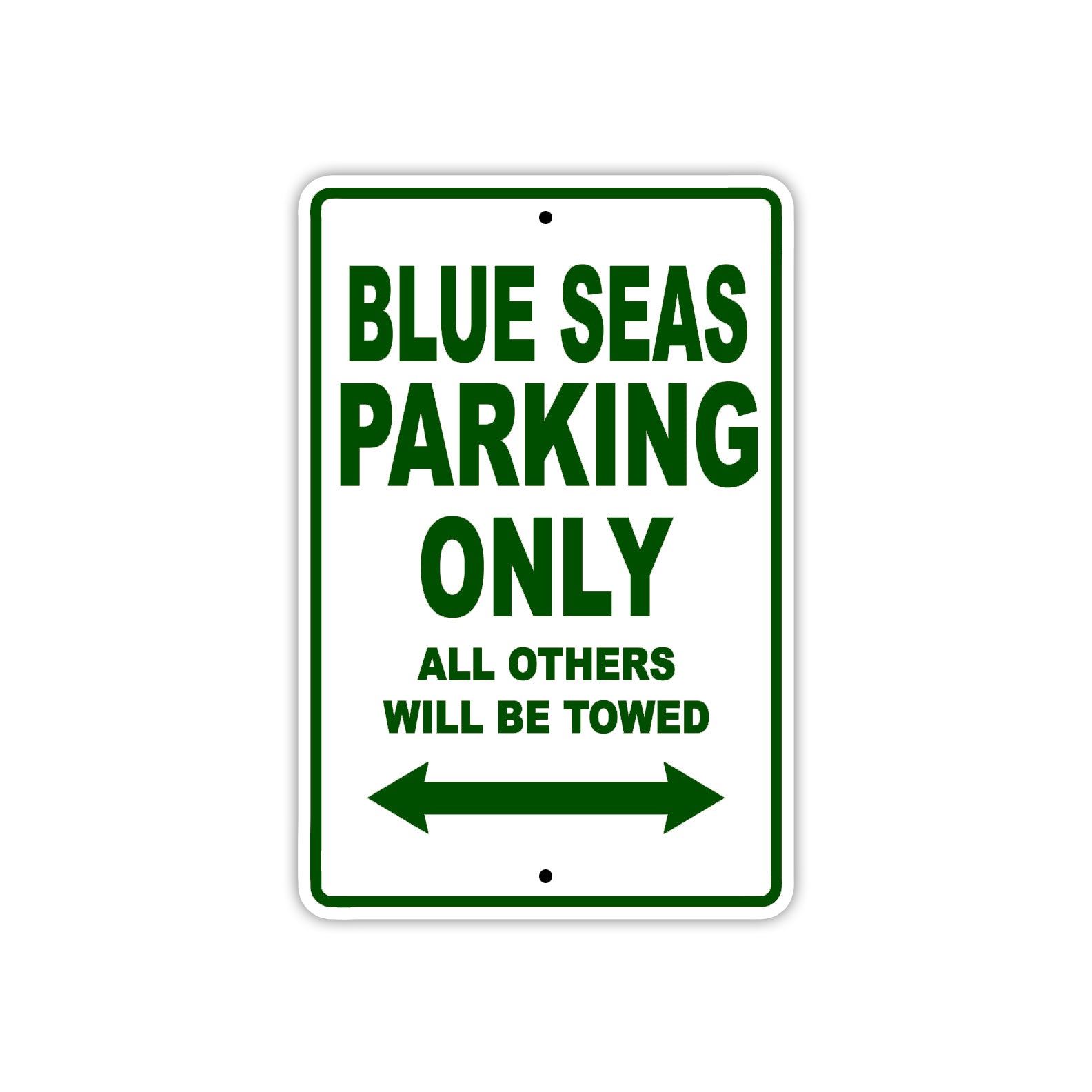 Blue Seas Parking Only All Others Will Be Towed Sea Ocean Beach Lake Boat Aluminum Metal Sign Plate