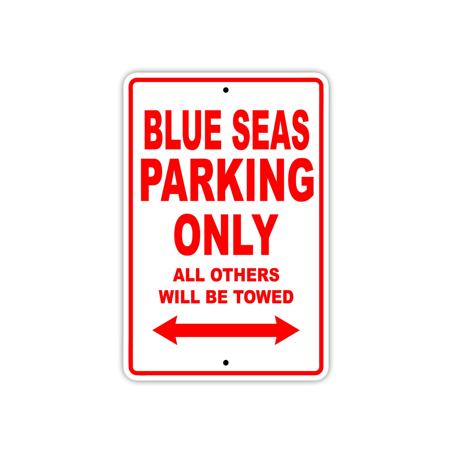 Blue Seas Parking Only All Others Will Be Towed Sea Ocean Beach Lake Boat Aluminum Metal Sign Plate