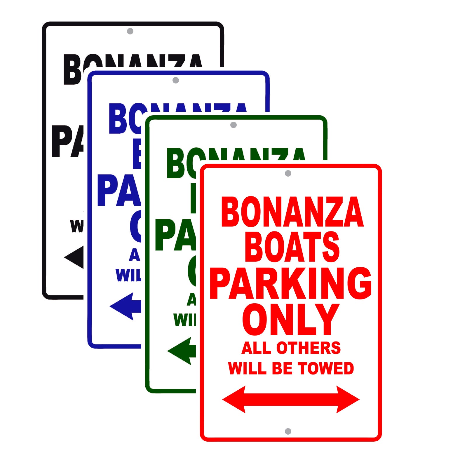Bonanza Boats Parking Only All Others Will Be Towed Sea Ocean Beach Lake Boat Aluminum Metal Sign Plate