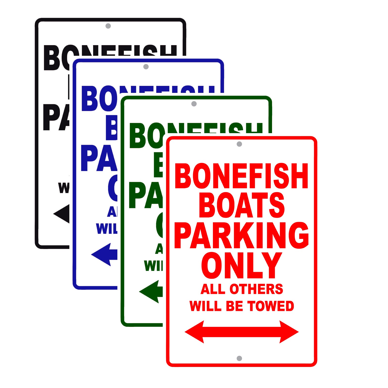 Bonefish Boats Parking Only All Others Will Be Towed Sea Ocean Beach Lake Boat Aluminum Metal Sign Plate