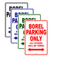 Borel Parking Only All Others Will Be Towed Sea Ocean Beach Lake Boat Aluminum Metal Sign Plate