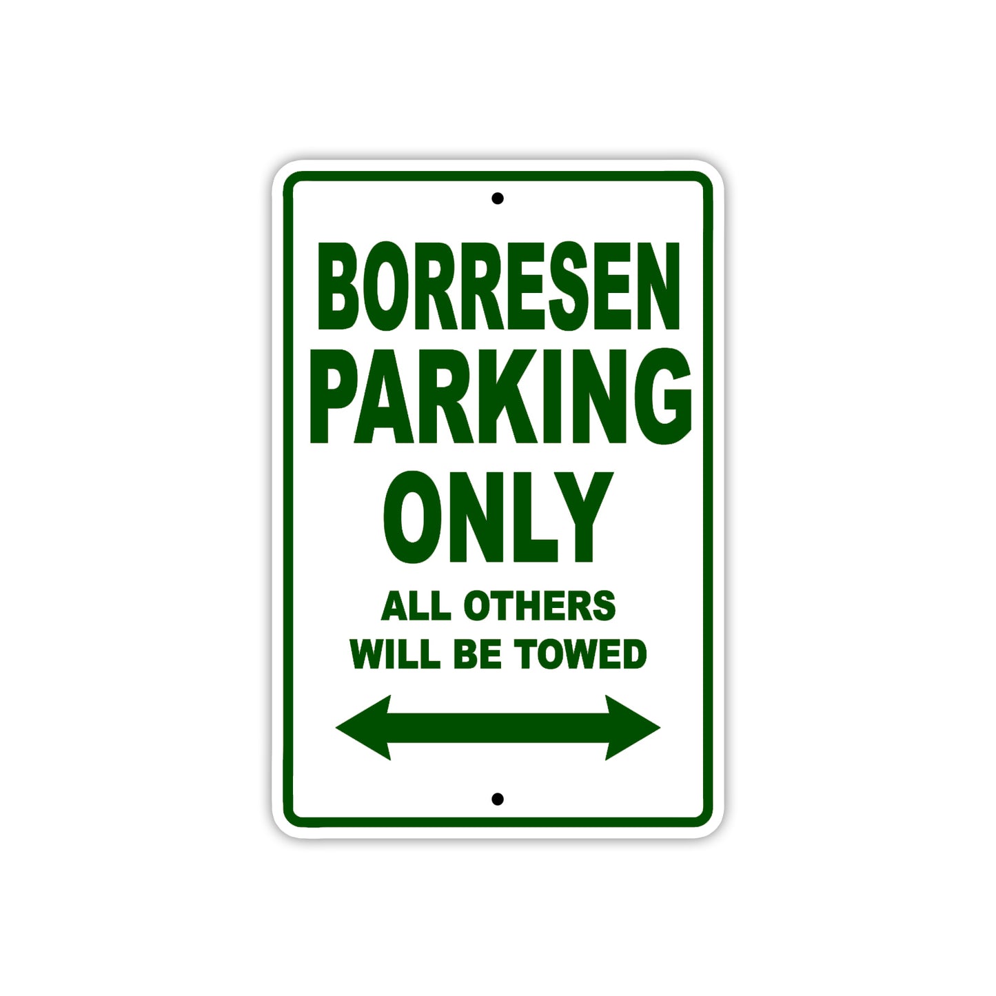 Borresen Parking Only All Others Will Be Towed Sea Ocean Beach Lake Boat Aluminum Metal Sign Plate