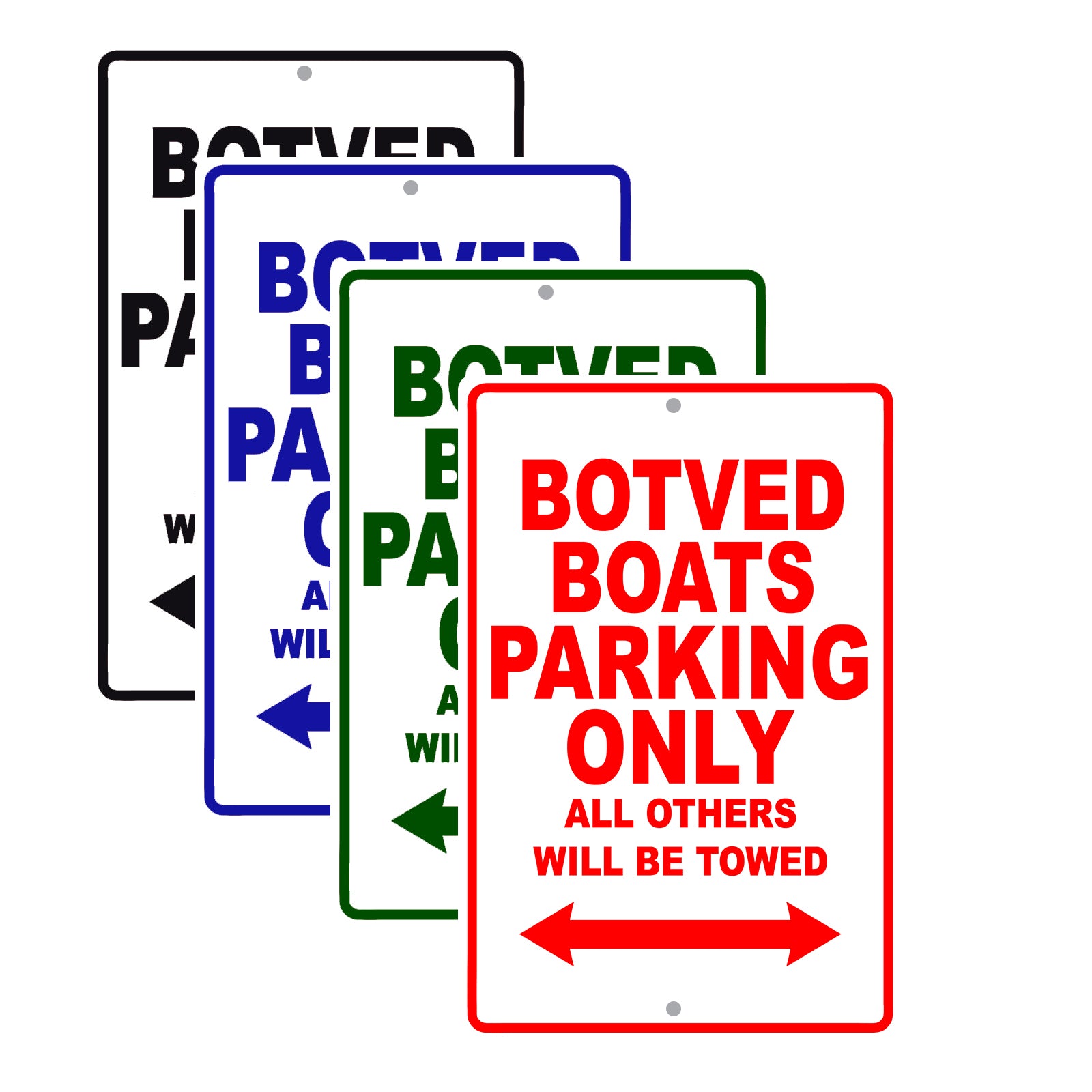 Botved Boats Parking Only All Others Will Be Towed Sea Ocean Beach Lake Boat Aluminum Metal Sign Plate