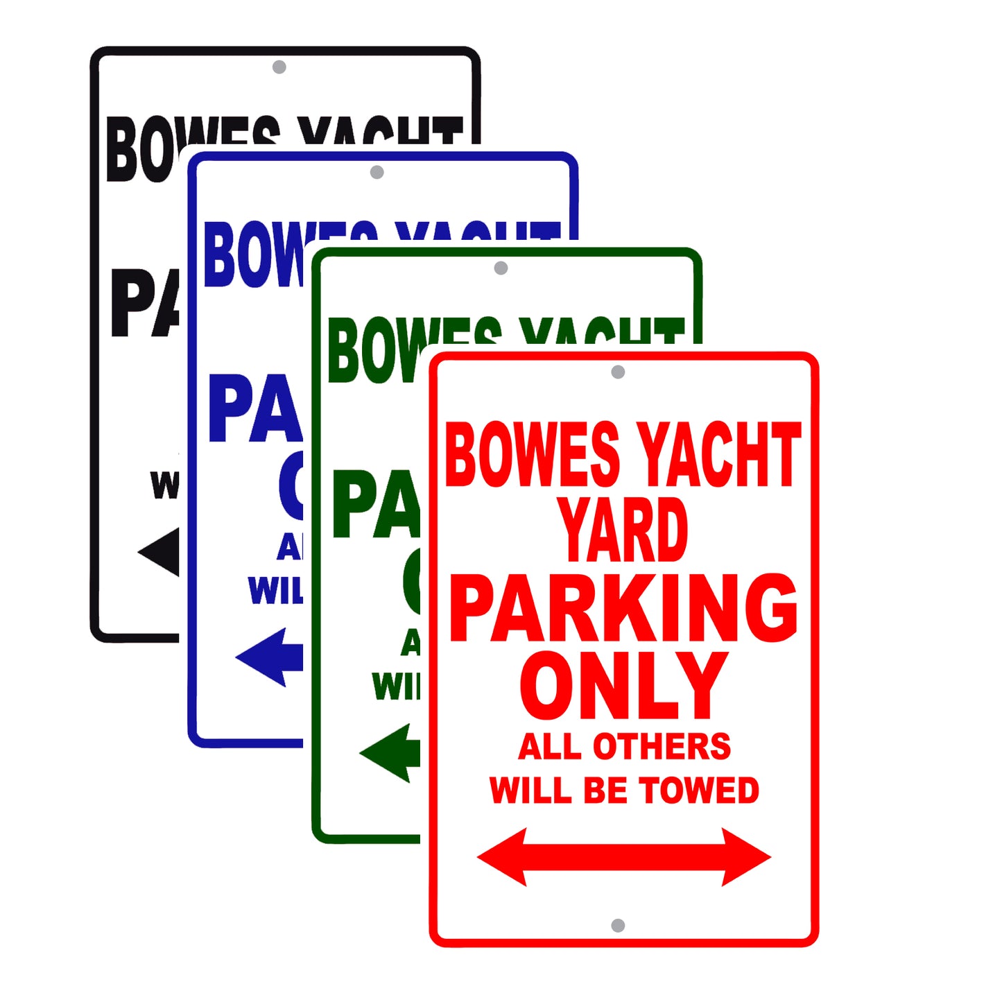 Bowes Yacht Yard Parking Only All Others Will Be Towed Sea Ocean Beach Lake Boat Aluminum Metal Sign Plate