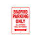 Bradford Parking Only All Others Will Be Towed Sea Ocean Beach Lake Boat Aluminum Metal Sign Plate