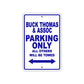 Buck Thomas & Assoc Boats Parking Only All Others Will Be Towed Sea Ocean Beach Lake Boat Aluminum Metal Sign Plate