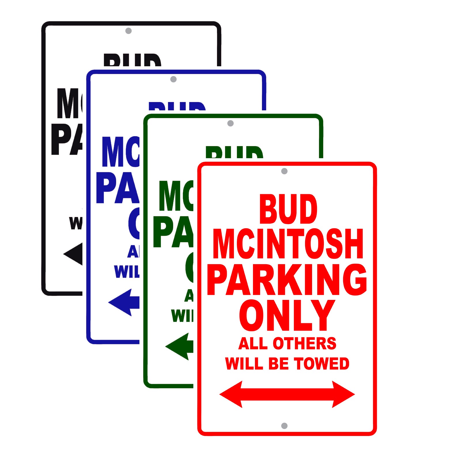 Bud Mcintosh Boats Parking Only All Others Will Be Towed Sea Ocean Beach Lake Boat Aluminum Metal Sign Plate