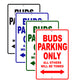 Buds Boats Parking Only All Others Will Be Towed Sea Ocean Beach Lake Boat Aluminum Metal Sign Plate