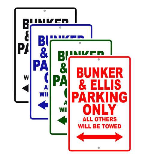 Bunker & Ellis Boats Parking Only All Others Will Be Towed Sea Ocean Beach Lake Boat Aluminum Metal Sign Plate