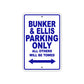 Bunker & Ellis Boats Parking Only All Others Will Be Towed Sea Ocean Beach Lake Boat Aluminum Metal Sign Plate