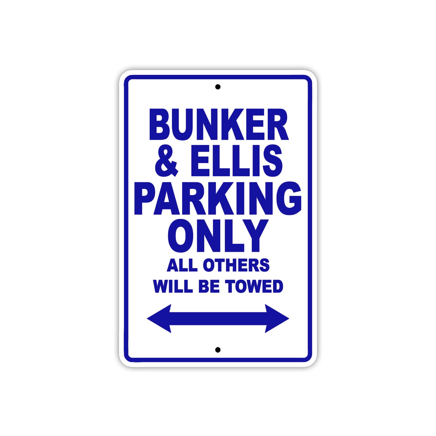 Bunker & Ellis Boats Parking Only All Others Will Be Towed Sea Ocean Beach Lake Boat Aluminum Metal Sign Plate