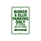 Bunker & Ellis Boats Parking Only All Others Will Be Towed Sea Ocean Beach Lake Boat Aluminum Metal Sign Plate