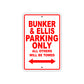 Bunker & Ellis Boats Parking Only All Others Will Be Towed Sea Ocean Beach Lake Boat Aluminum Metal Sign Plate