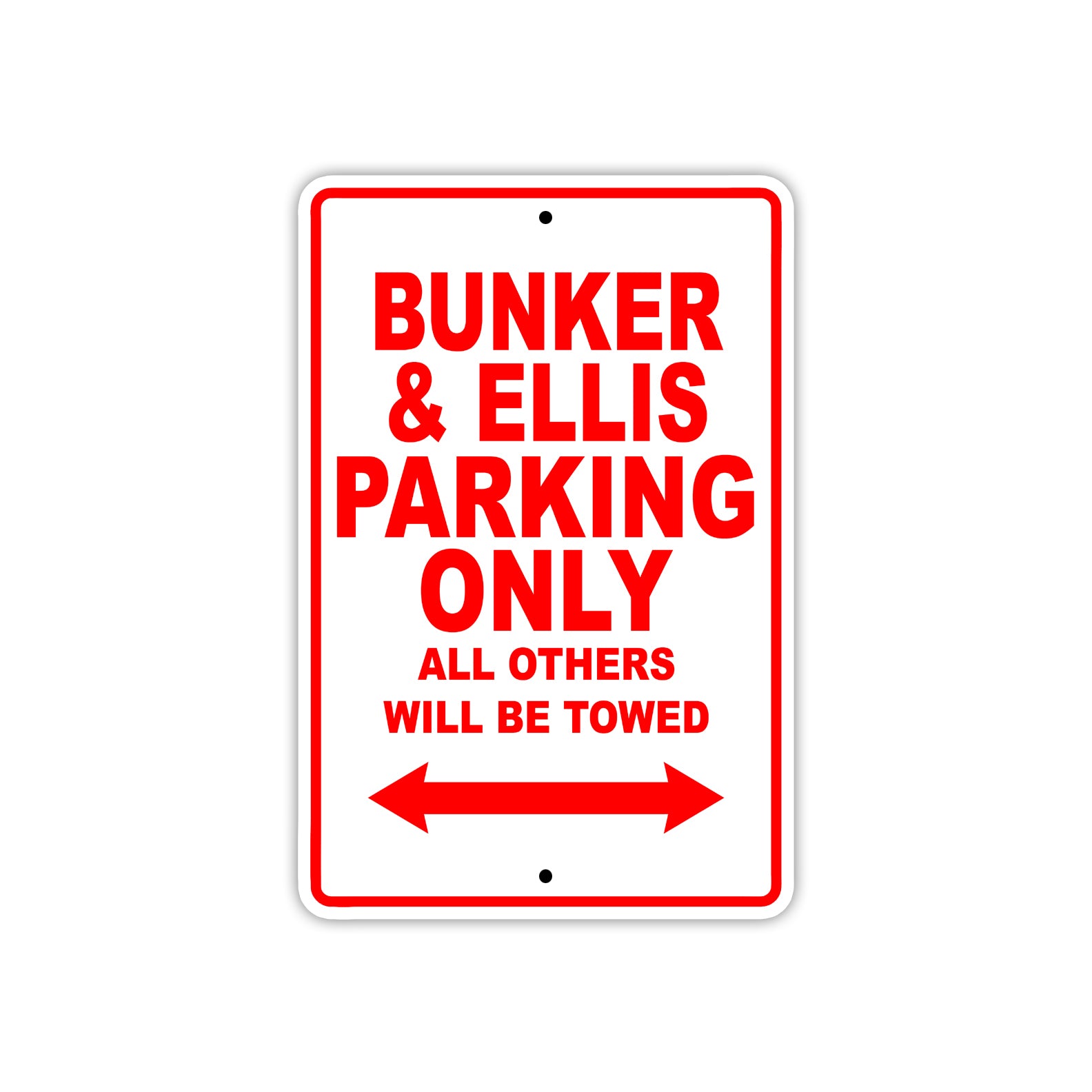Bunker & Ellis Boats Parking Only All Others Will Be Towed Sea Ocean Beach Lake Boat Aluminum Metal Sign Plate